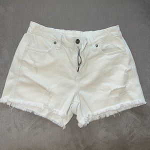 AERIE White/Cream Denim Shorts XS